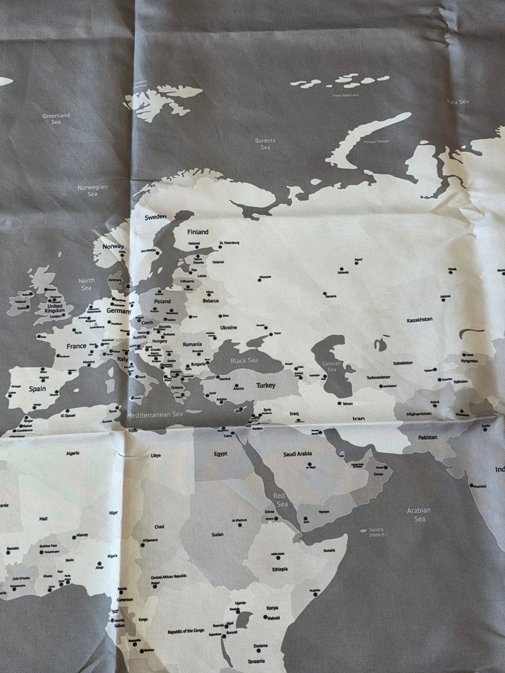 World Map Fabric 60
